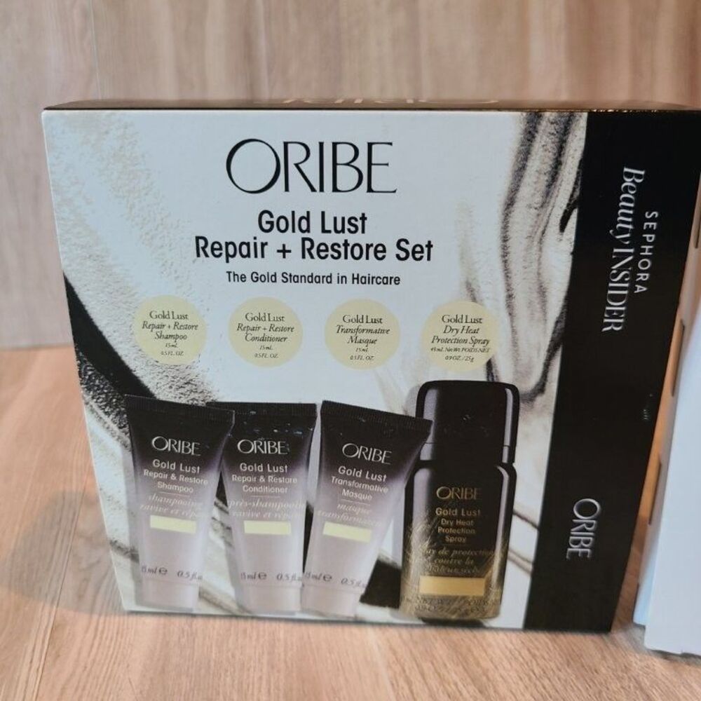 Oribe Gold Lust Repair Restore Hair Care Set Travel Mini Shampoo Conditioner Oil